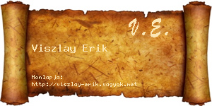 Viszlay Erik névjegykártya